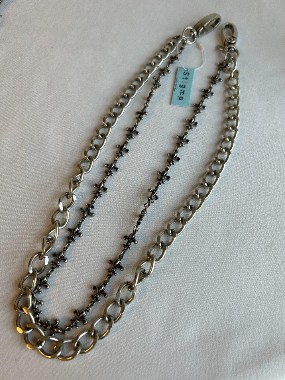 Stigma by Kim Min Sun Jeans Pants Chain Double Chain Silver 24" Mens Wallet New